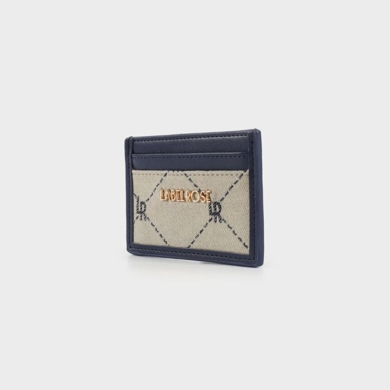 New Monogram Card Wallet Blu Notte laterale